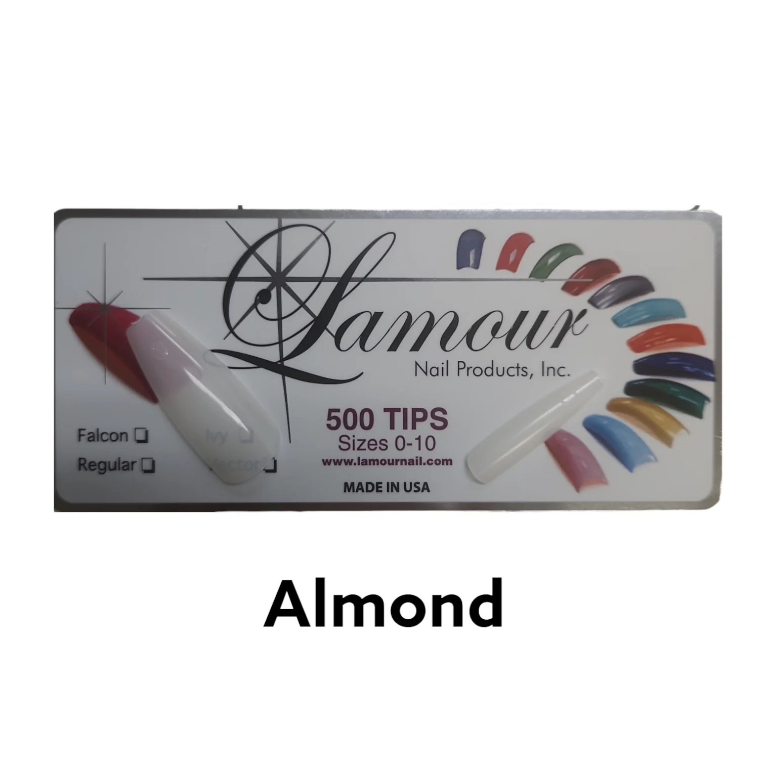 Lamour Almond Natural Nail Tip Box 500 tips/box - Image 2