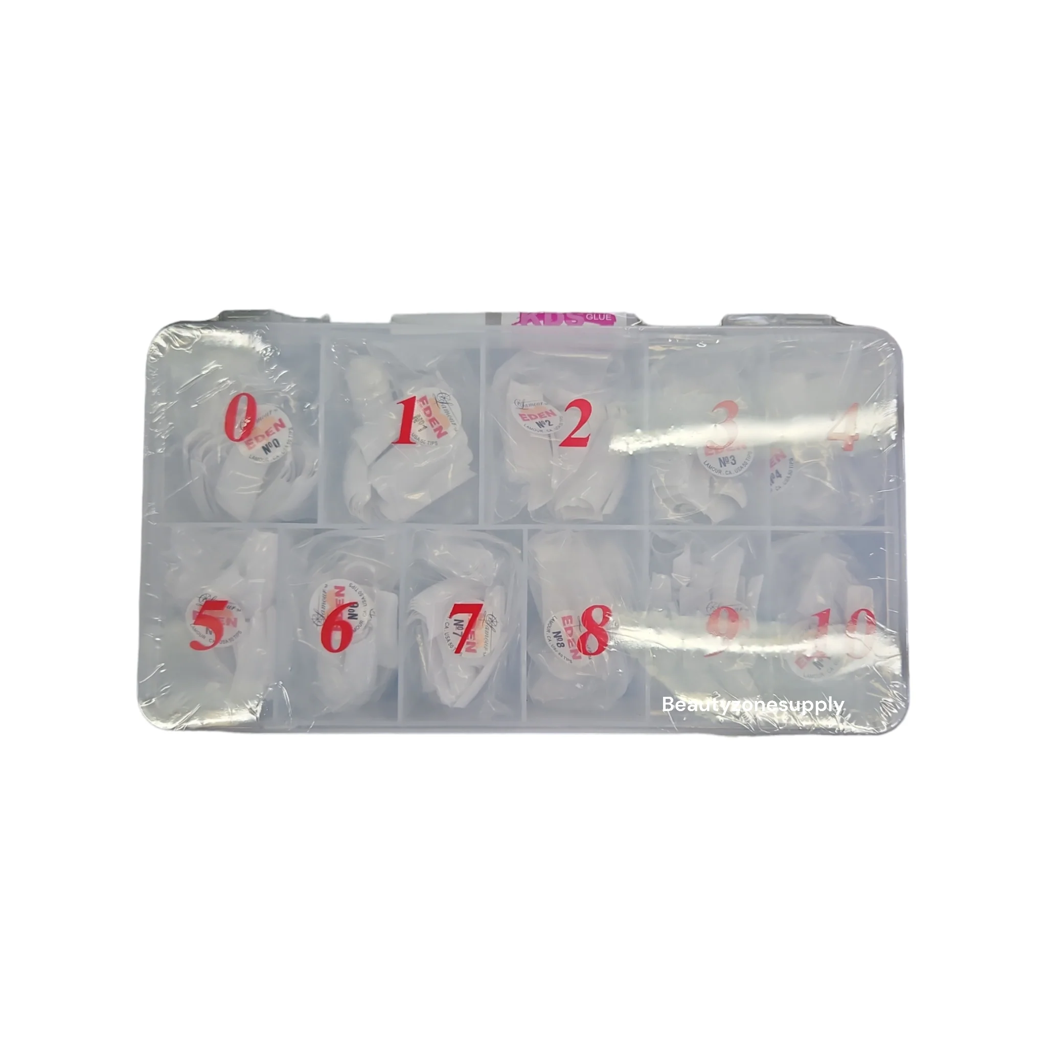 Lamour Eden White Tip 0 to 10  (tip box 550 tips) with KDS Glue Stick