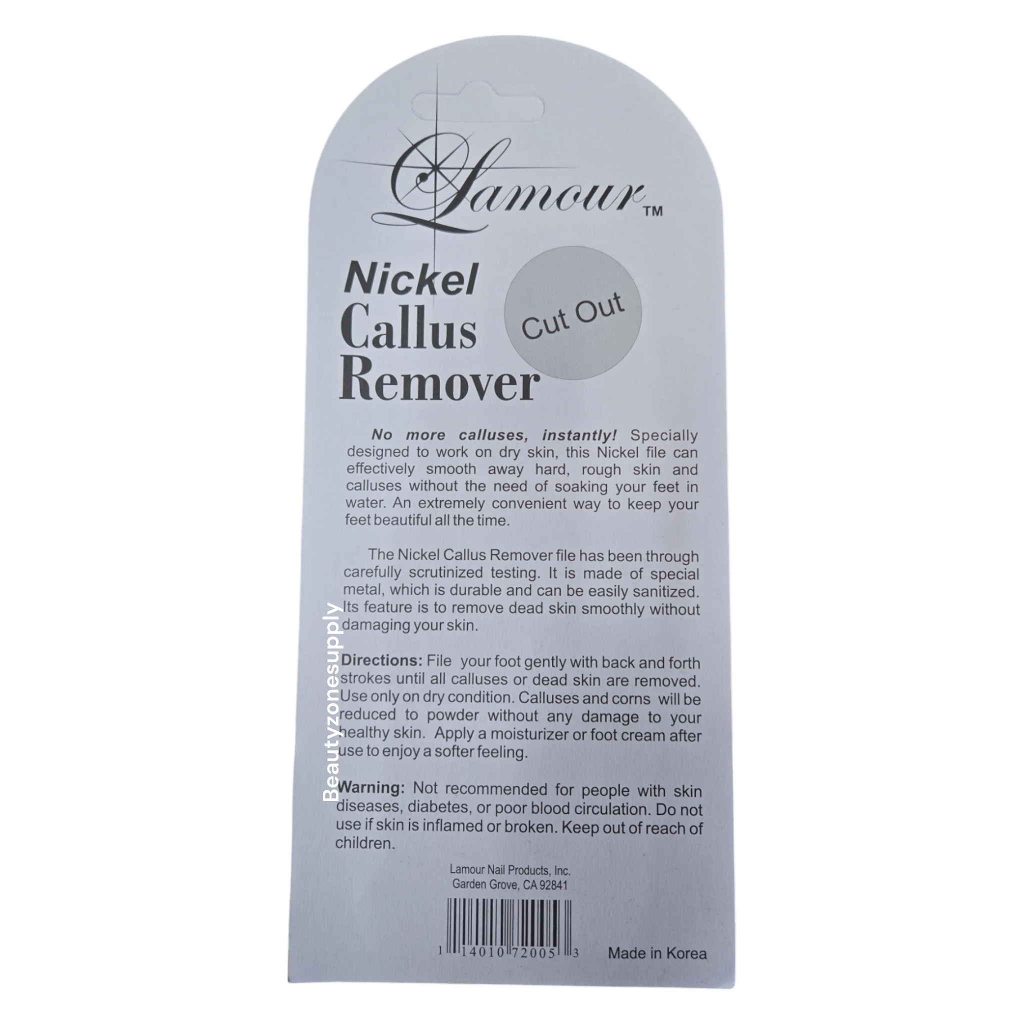 Lamour Nickel Foot File Callus Remover Dual sided Free mini File - Image 2