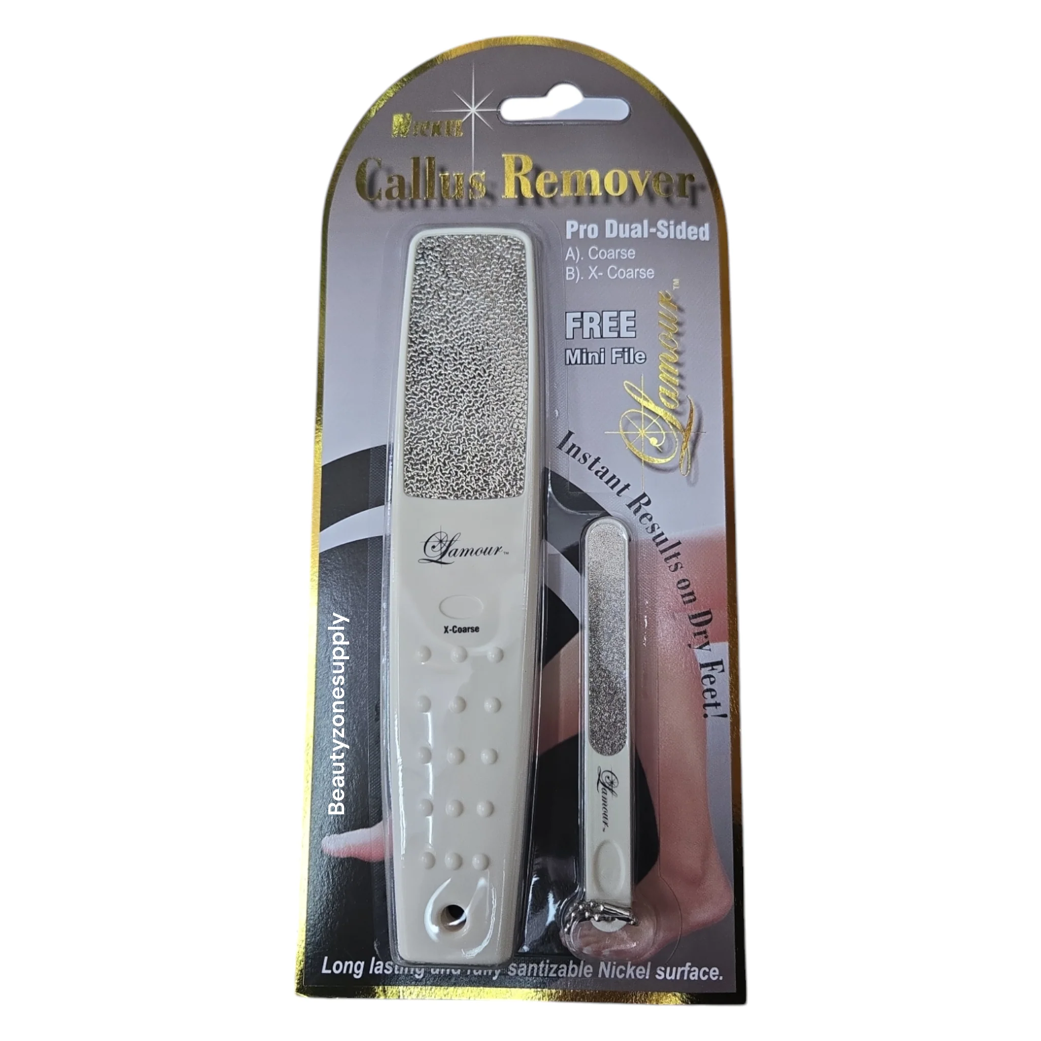 Lamour Nickel Foot File Callus Remover Dual sided Free mini File - Image 3