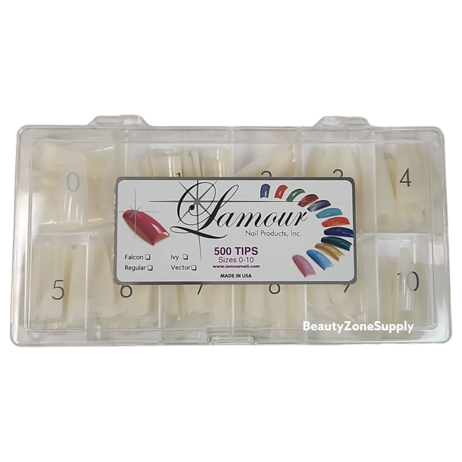 Lamour Ivy Coffin Nail Tip Box 500 tips/box - Image 4