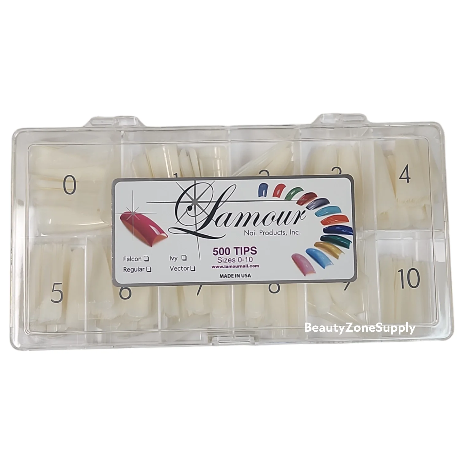 Lamour Ivy Coffin Nail Tip Box 500 tips/box - Image 7