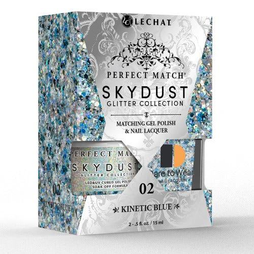 Lechat Perfect match Gel & Lacquer Sky Dust Kinetic Blue SDMS02