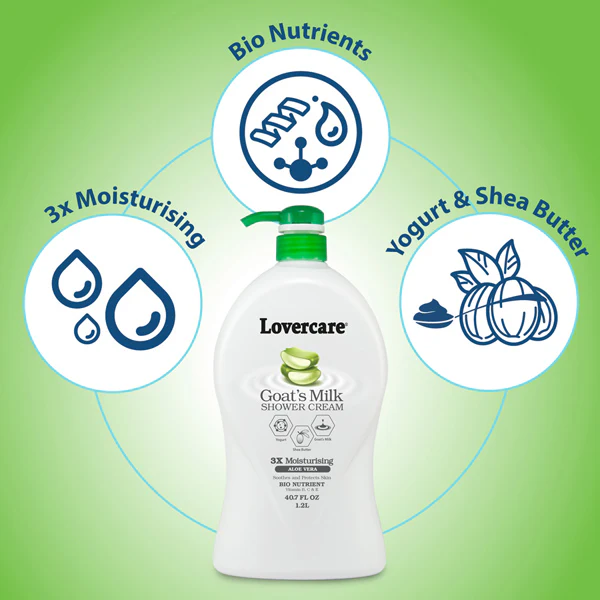 Lover's Care Goat's Milk Shower Cream Aloe Vera 1200 mL. 40.7 oz  #231US - Image 2