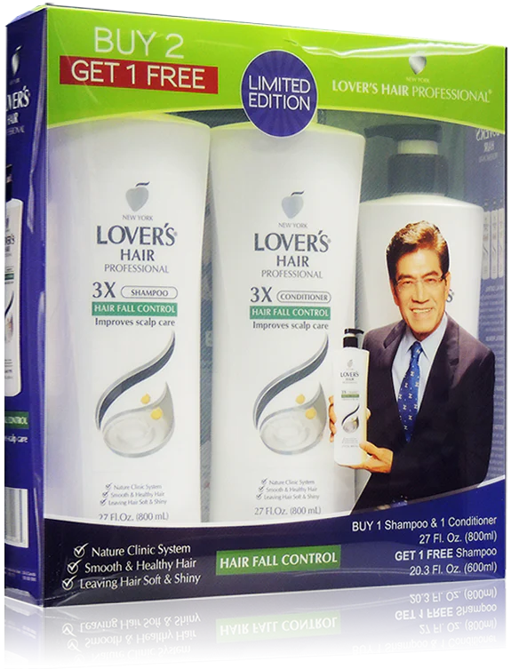 Lover's Hair Hair Fall Control Shampoo & Conditioner Gift 3 Pack