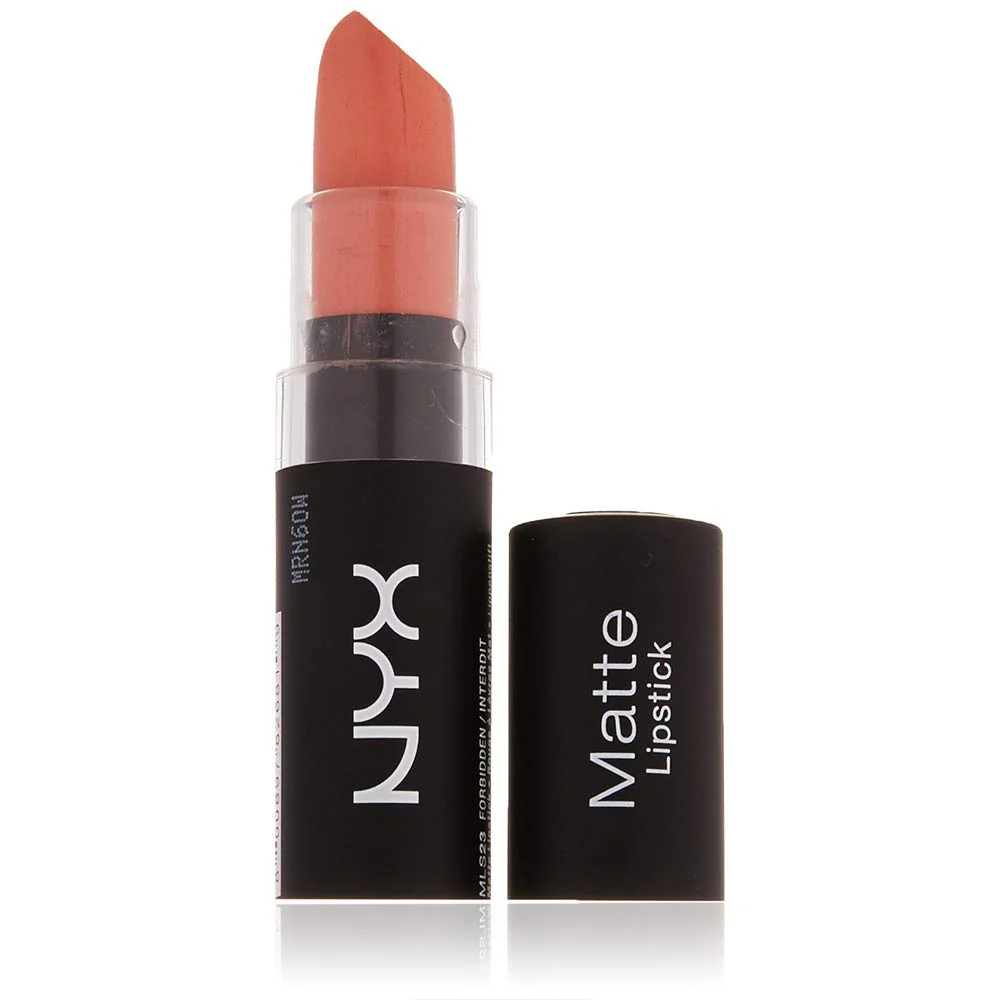 NYX Matte Lipstick color Forbidden MLS23