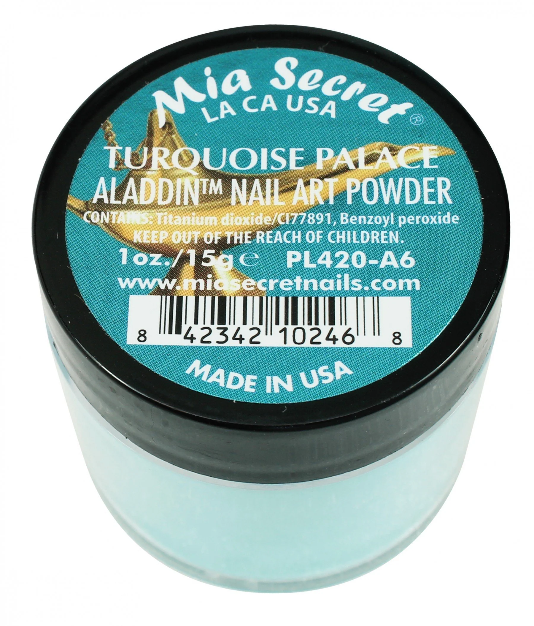 Mia Secret - Turquoise Palace Aladdin  Acrylic Powder 1 oz - #PL420-A6 - Image 2