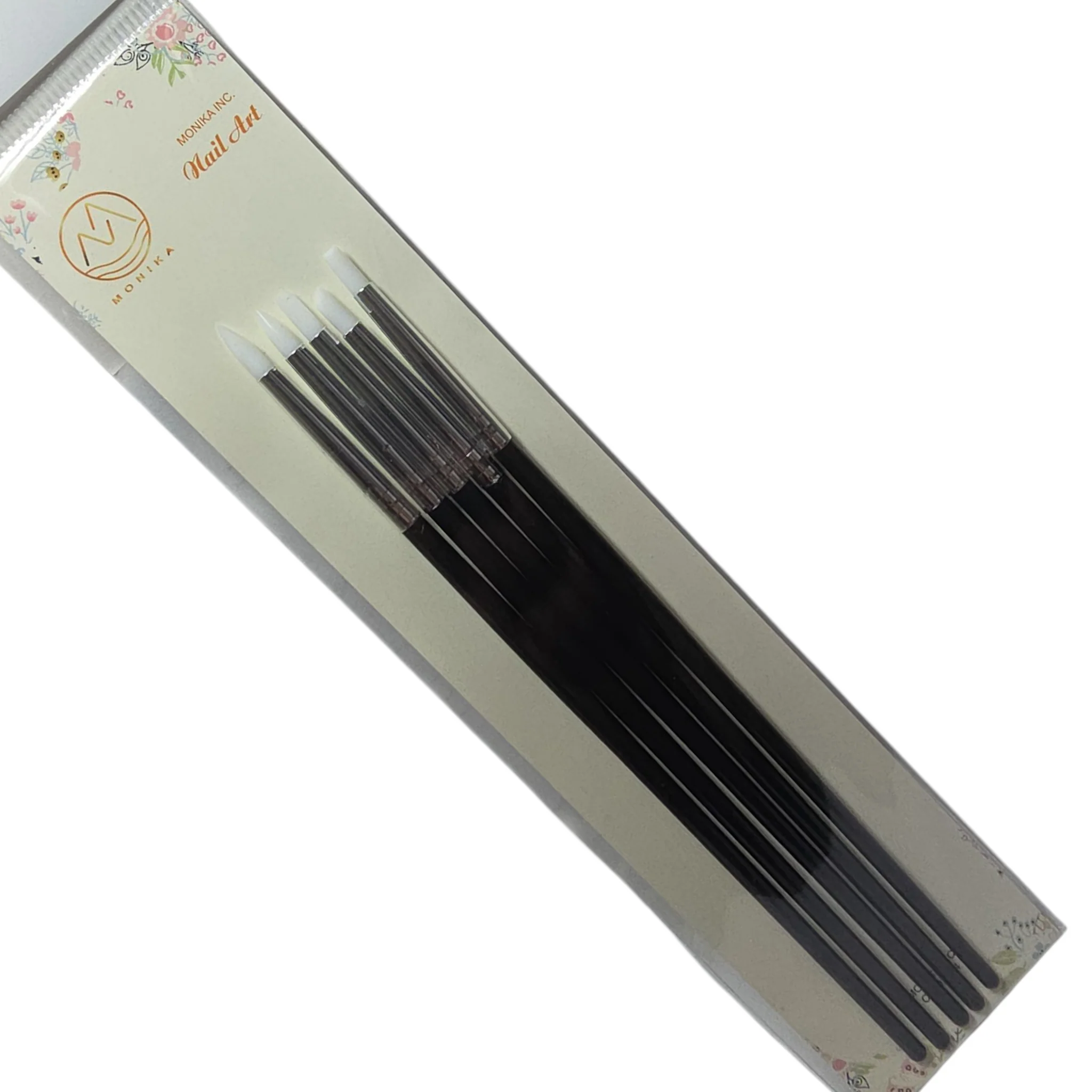 Monika Nail Art Brush Silicone Black Set 5 pcs