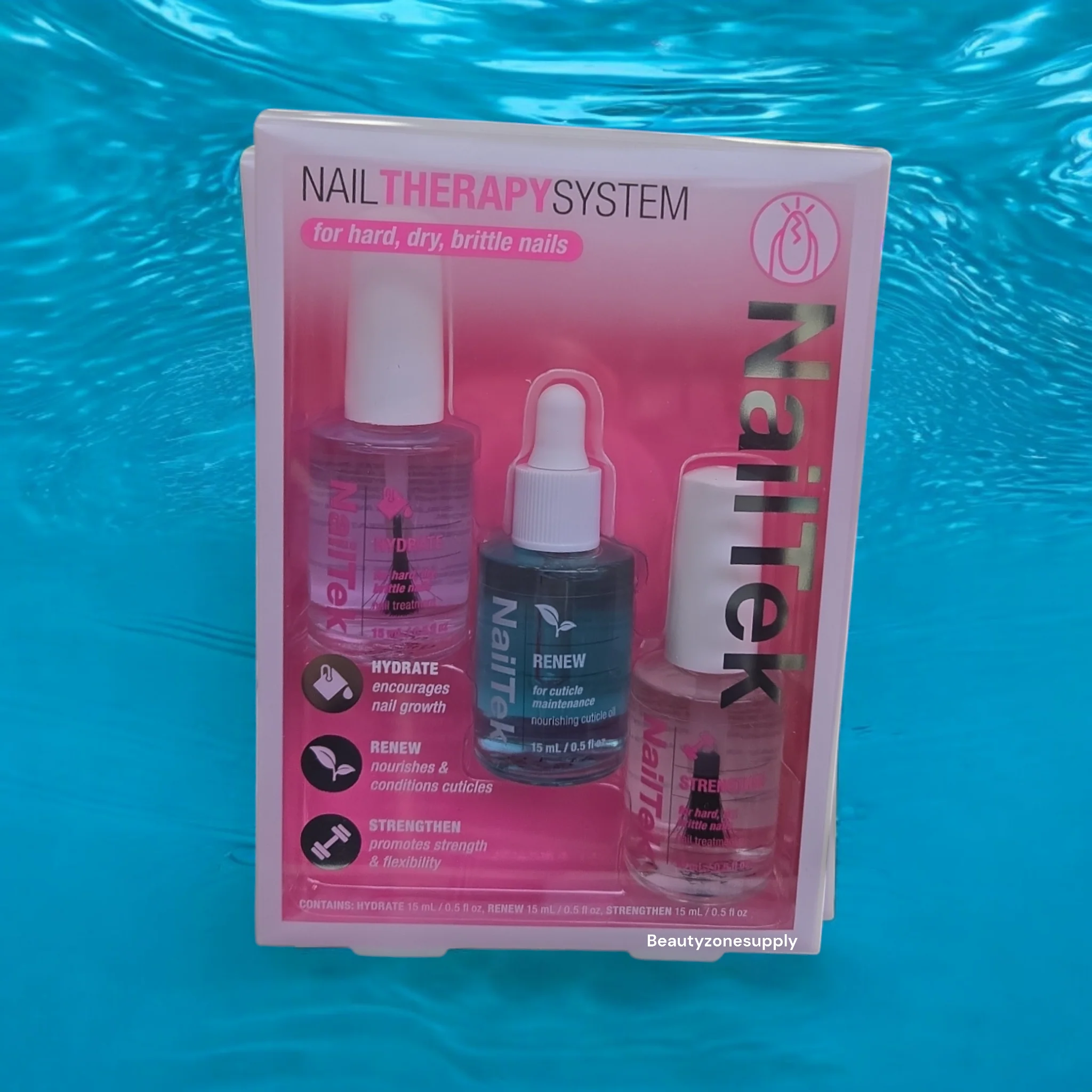 Nail Tek Nail Therapy Kit- For Hard, Brittle Nails- Formula 3 Hydrate, Strengthen, Renew-Cuticle Oil #37808 - Image 2