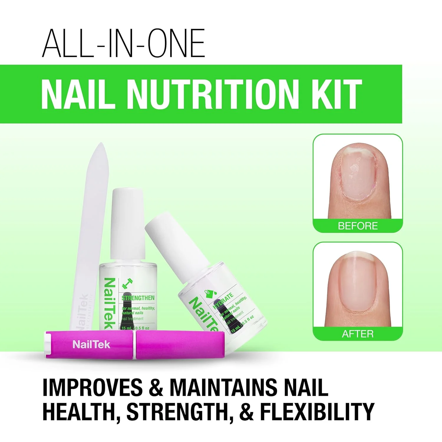 Nail Tek Nutrition Kit For Normal, Healthy Nails- Formula 1 Hydrate, Strengthen, Renew-Cuticle Oil #37806
