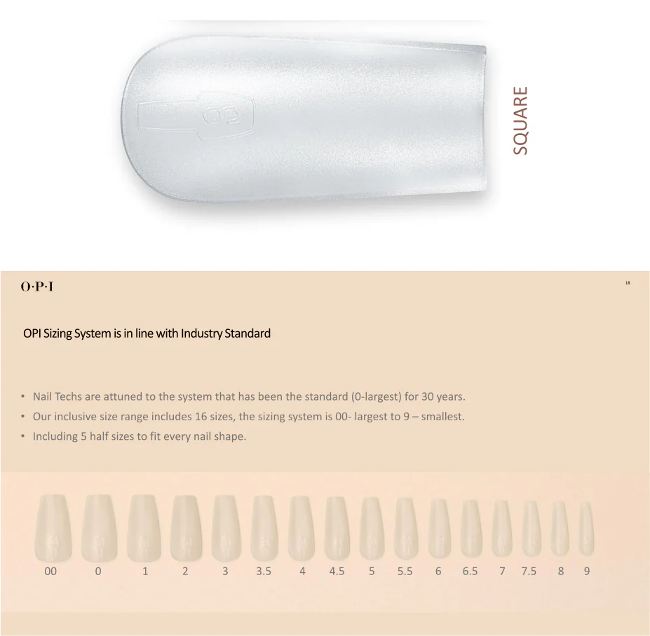 OPI GELevate Soft Gel Extensions Box 640 pcs Square Tip #FCT003