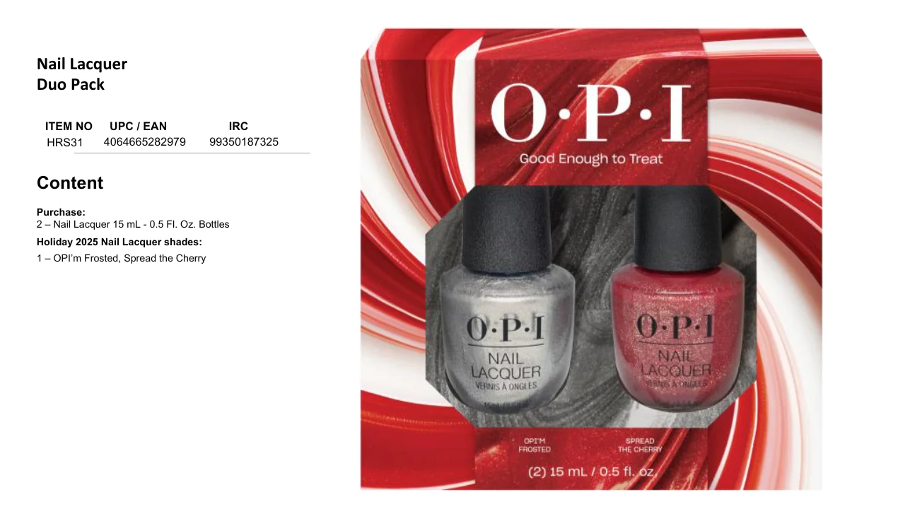 OPI Nail Lacquer Duo Pack OPI’m Frosted, Spread the Cherry #HRS31 - Image 3
