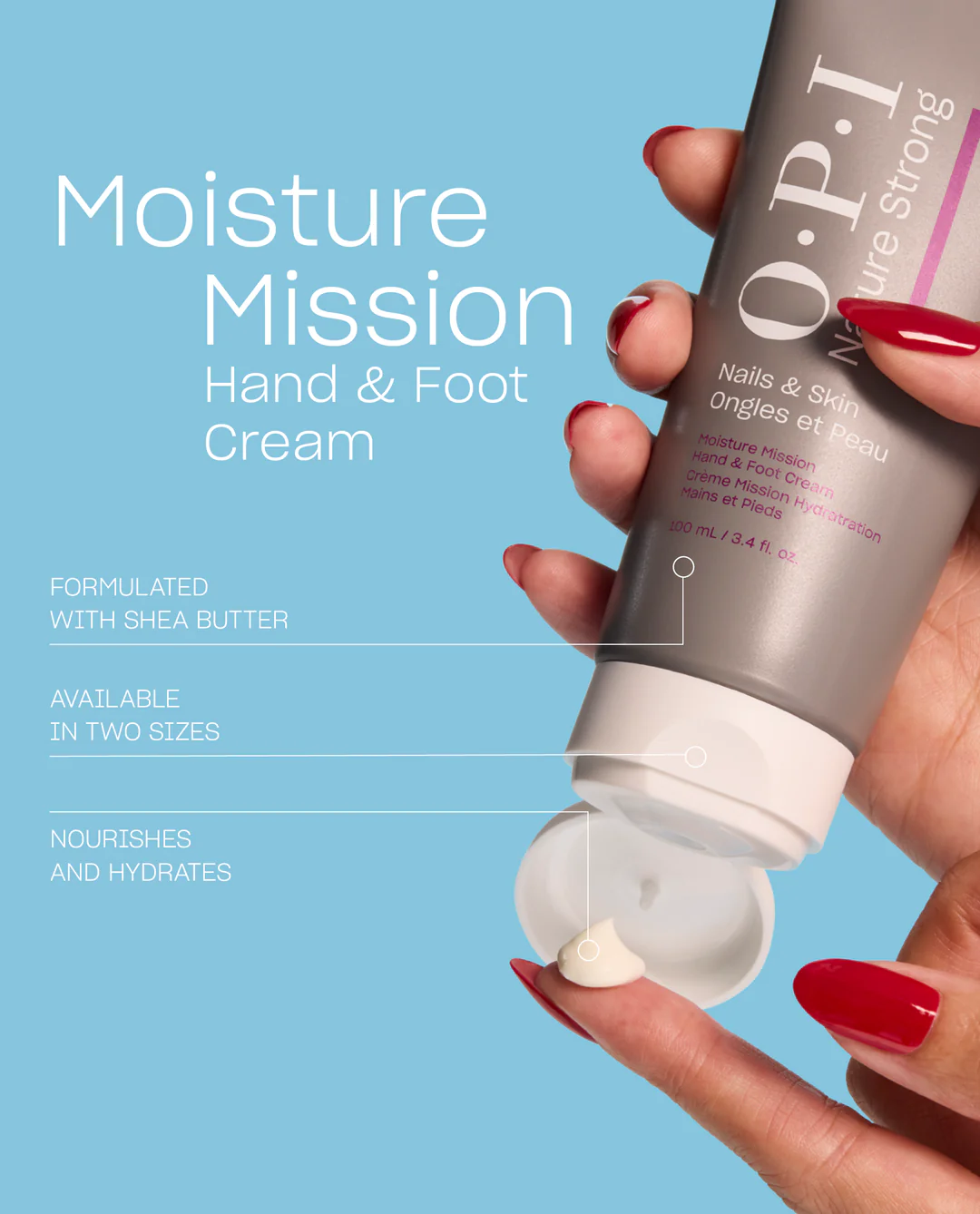 OPI Nature Strong Moisture Misson Hand & Foot Cream 100 mL #NSSC007 - Image 2