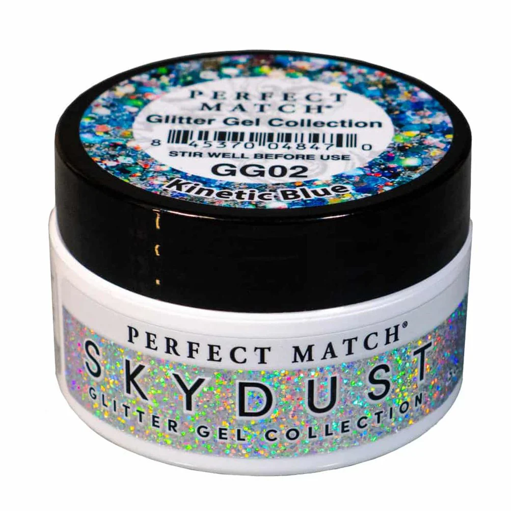 Perfect Match Glitter Gel Skydust Kinetic Blue GG02 - Image 5