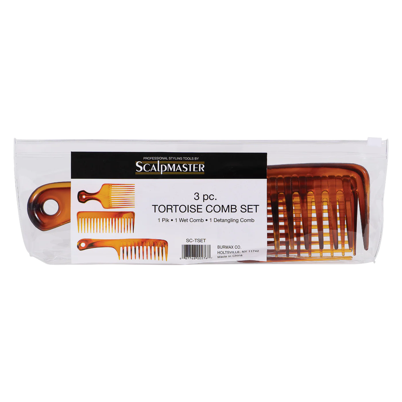 Scalpmaster Tortoise Comb Set in a Reusable Bag #SC-TSET - Image 2