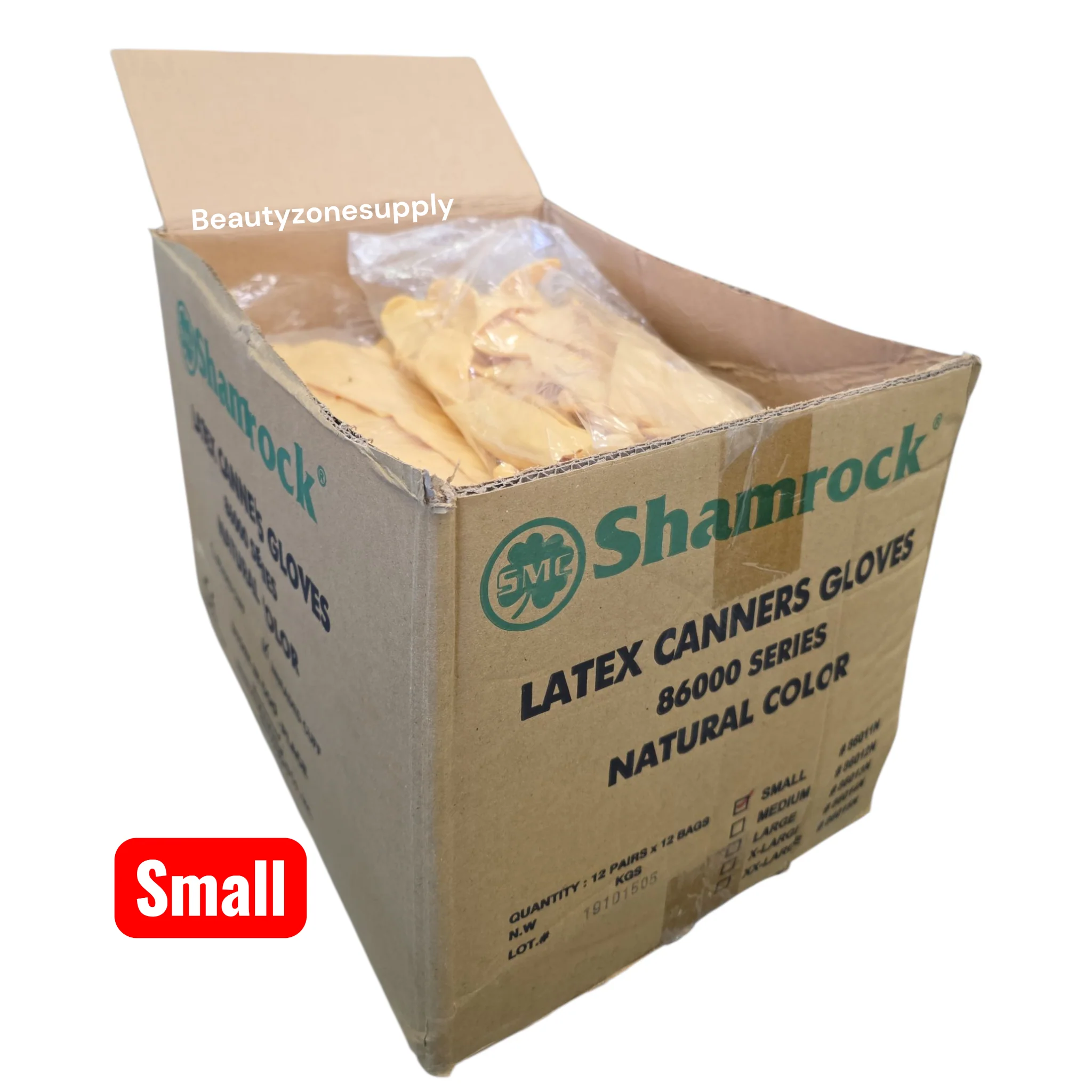 Shamrock Latex Canners Gloves Natural Color Pack 12 pairs - Image 12