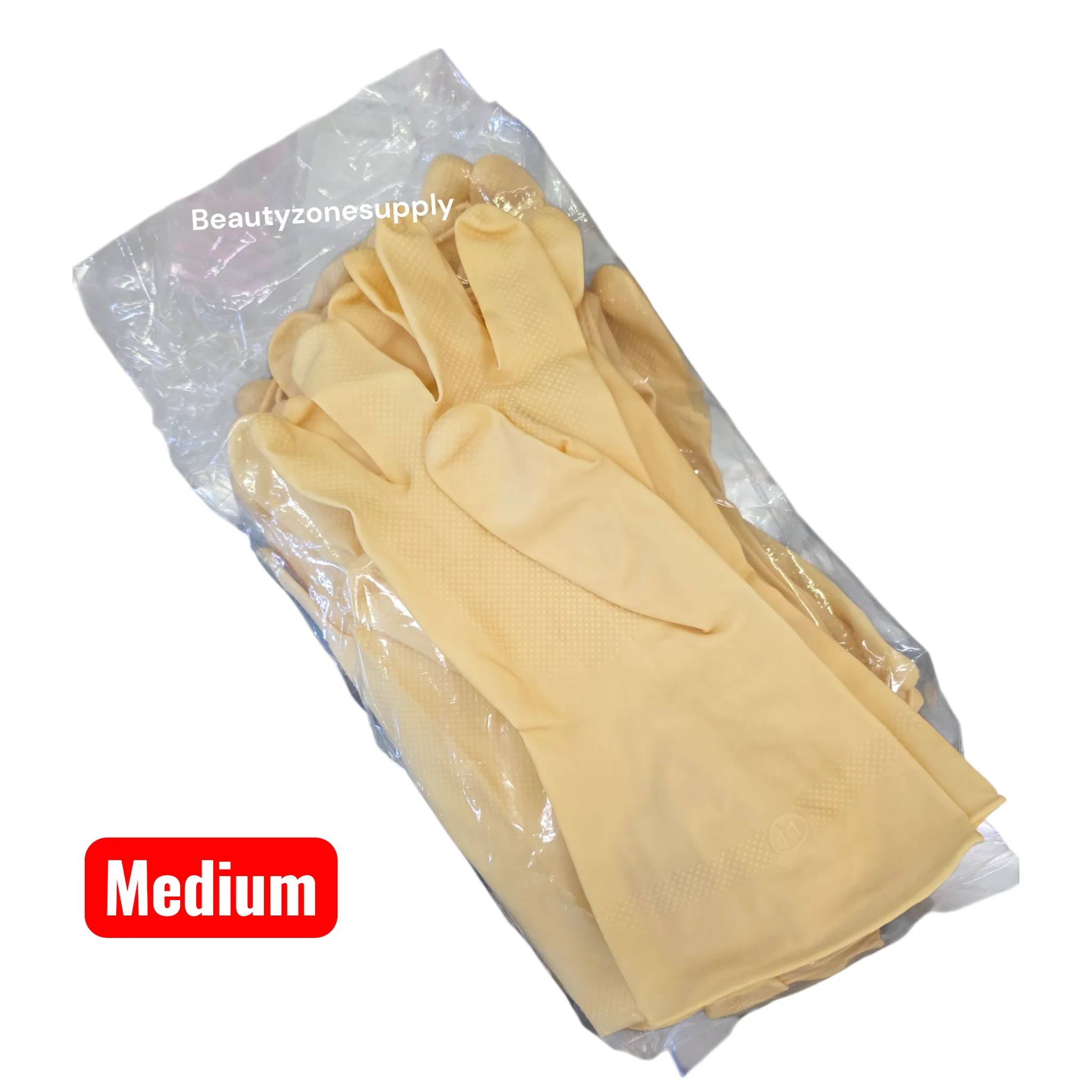 Shamrock Latex Canners Gloves Natural Color Pack 12 pairs - Image 3