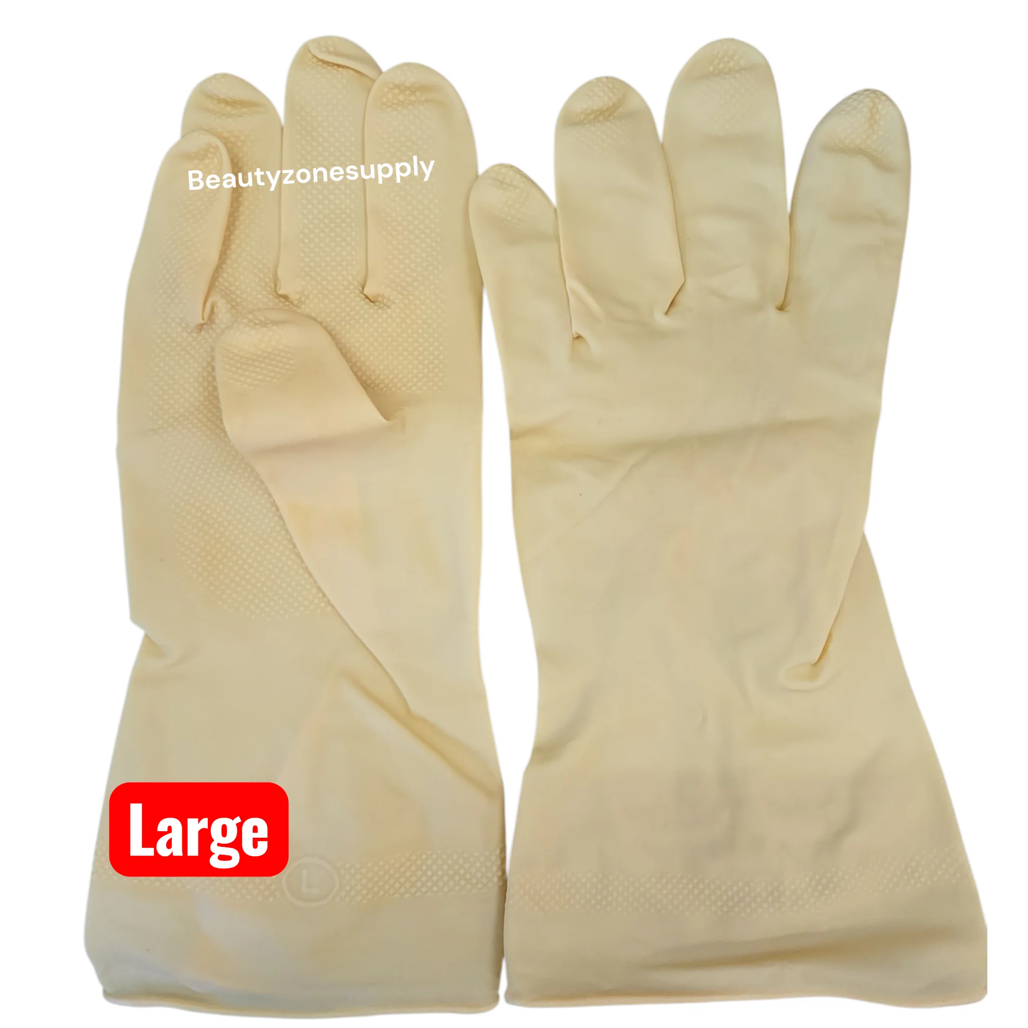 Shamrock Latex Canners Gloves Natural Color Pack 12 pairs - Image 7