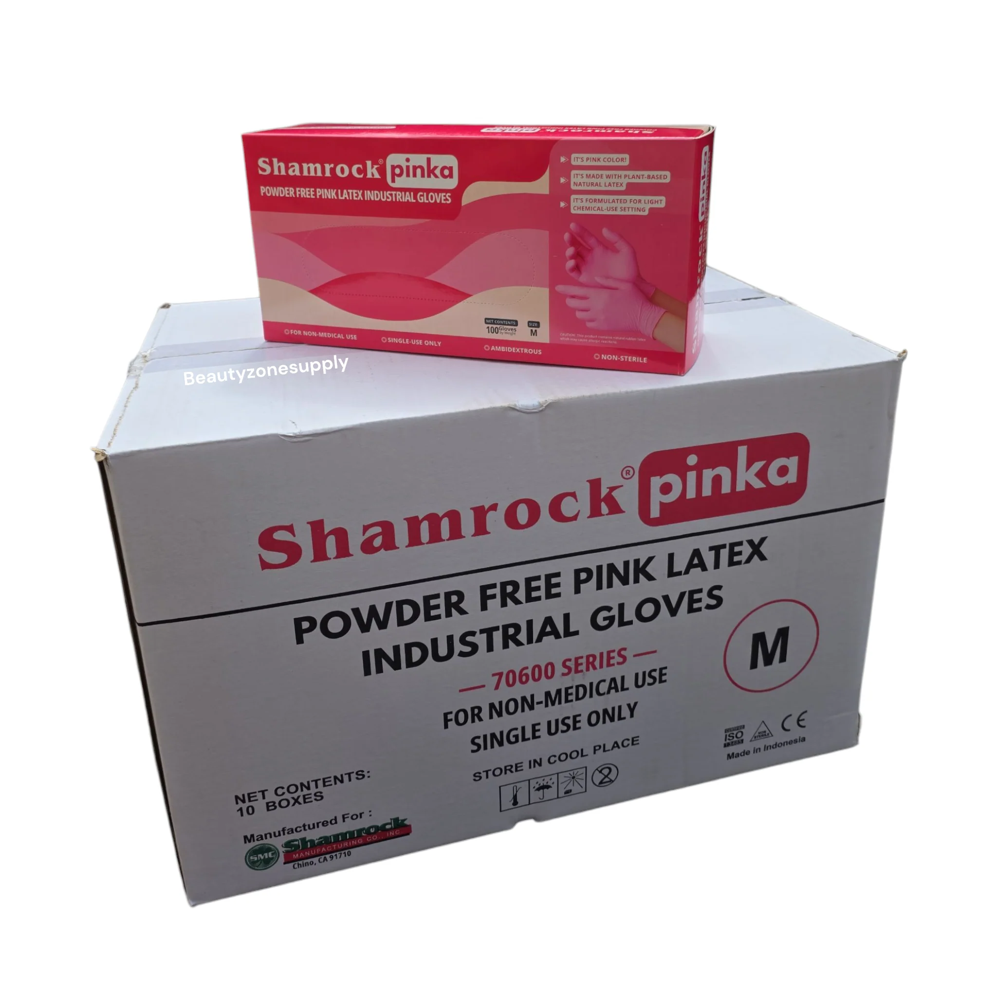 Shamrock Pinka Powder Free Latex Industrial Gloves Case 10 Box - Image 11