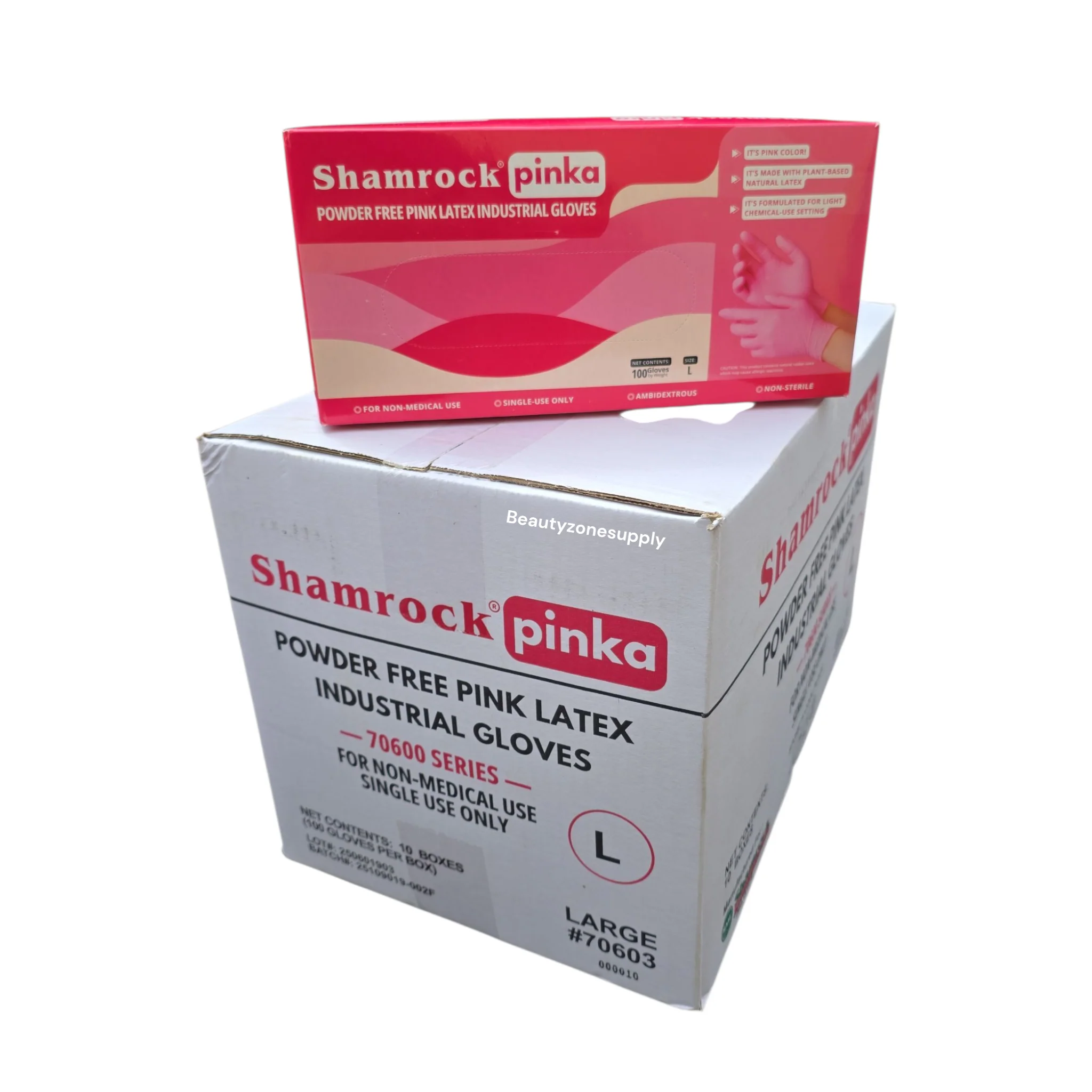 Shamrock Pinka Powder Free Latex Industrial Gloves Case 10 Box - Image 14