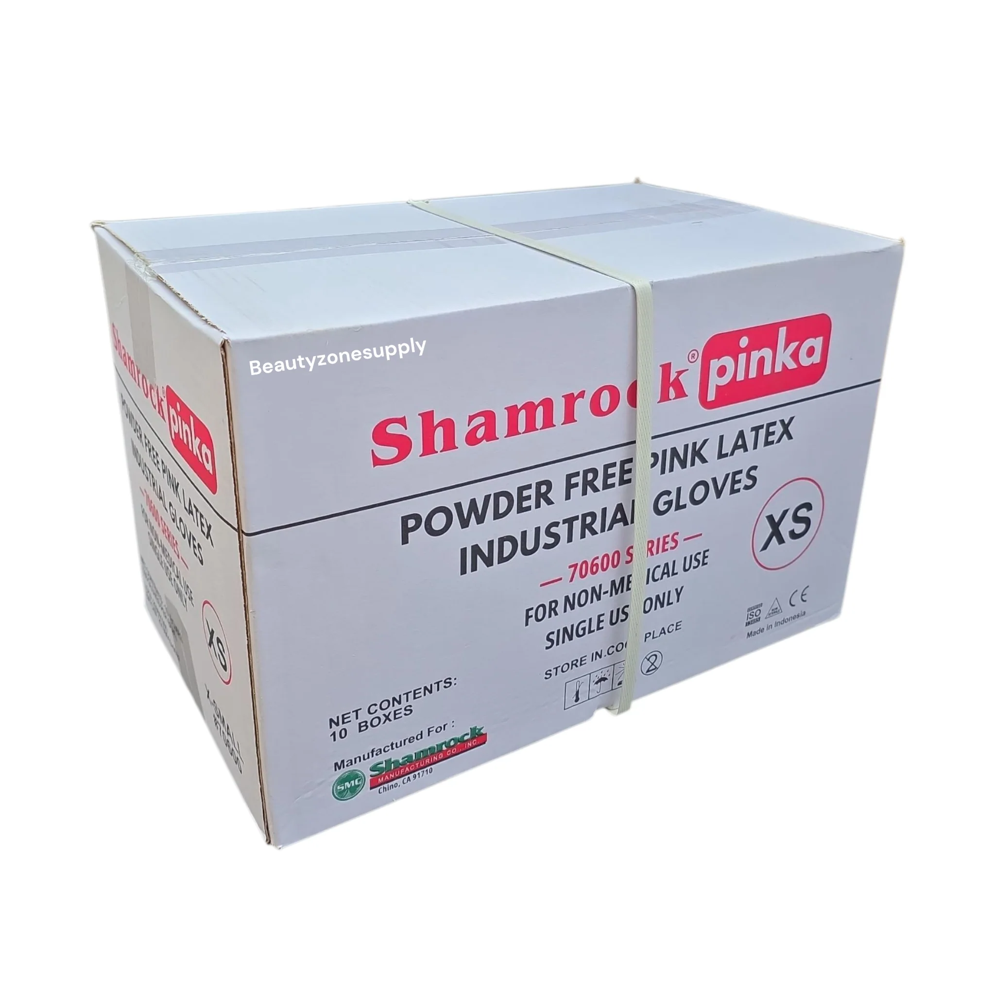 Shamrock Pinka Powder Free Latex Industrial Gloves Case 10 Box - Image 2