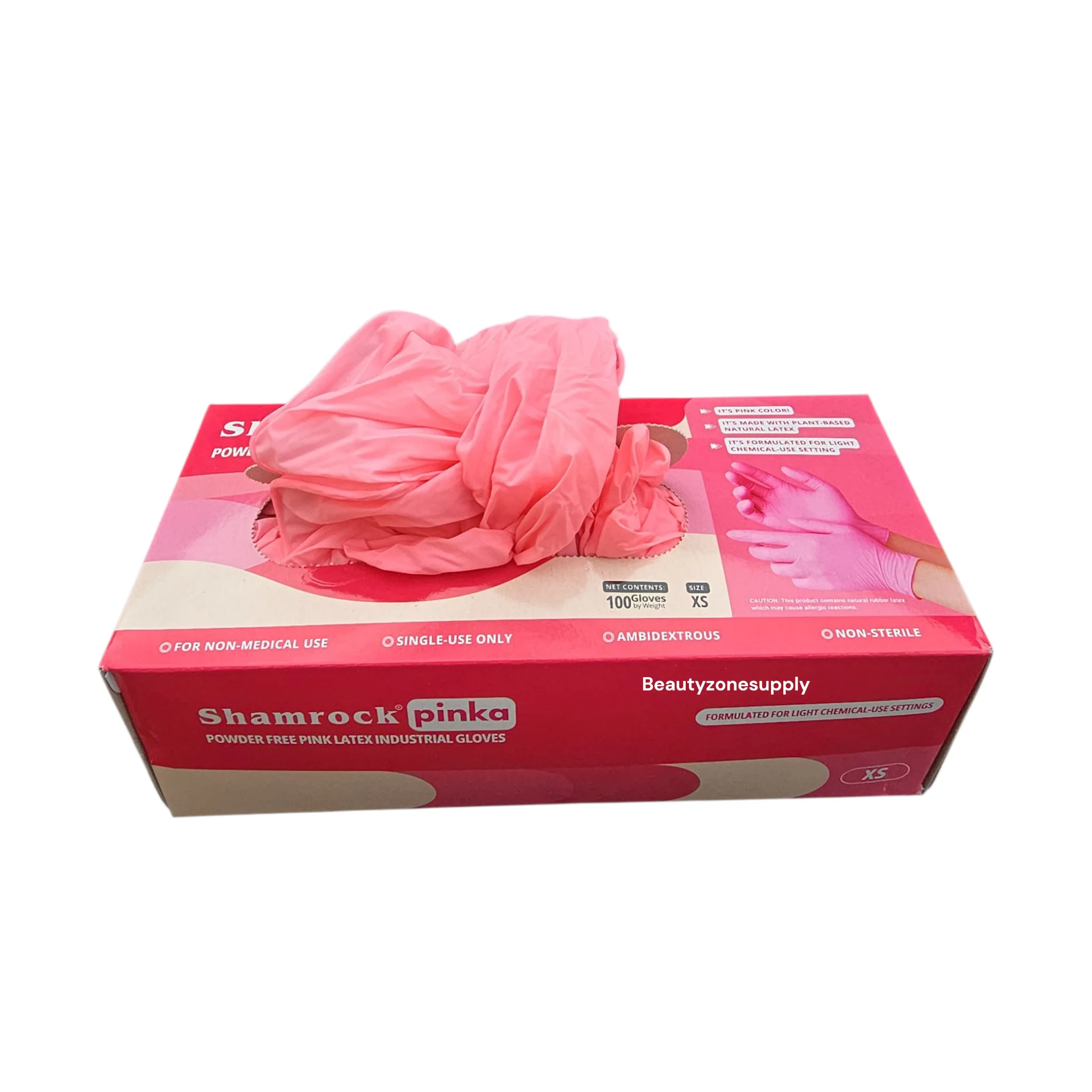 Shamrock Pinka Powder Free Latex Industrial Gloves Case 10 Box - Image 4
