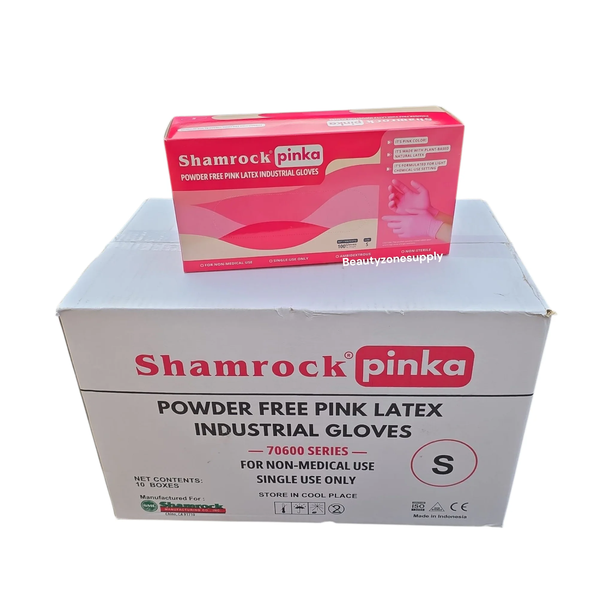 Shamrock Pinka Powder Free Latex Industrial Gloves Case 10 Box - Image 7