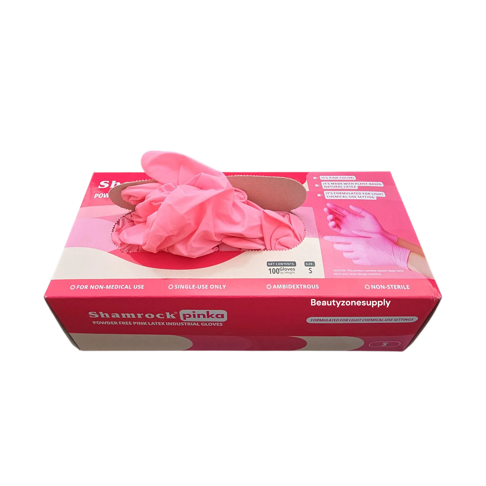 Shamrock Pinka Powder Free Latex Industrial Gloves Case 10 Box - Image 8