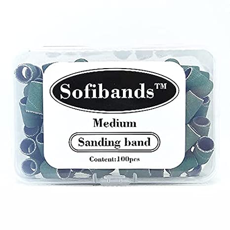 Sofibands Green Sanding Bands Nail File Manicure 100 pcs