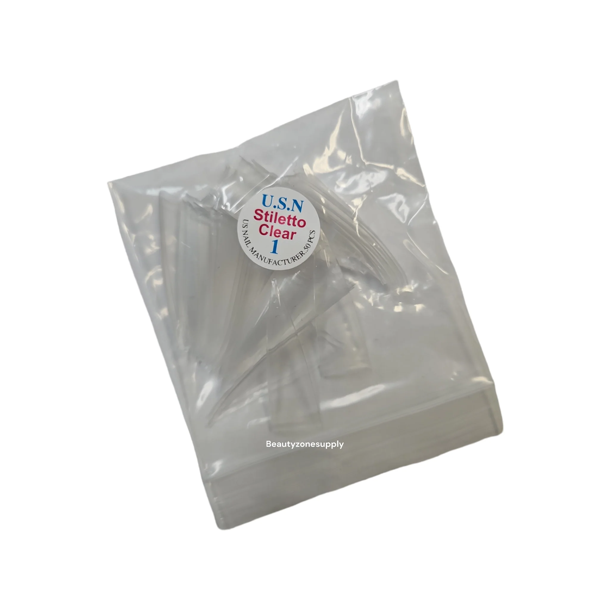 USN Stiletto Clear Nail Tips Refill – 50 Piece Bag - Image 11
