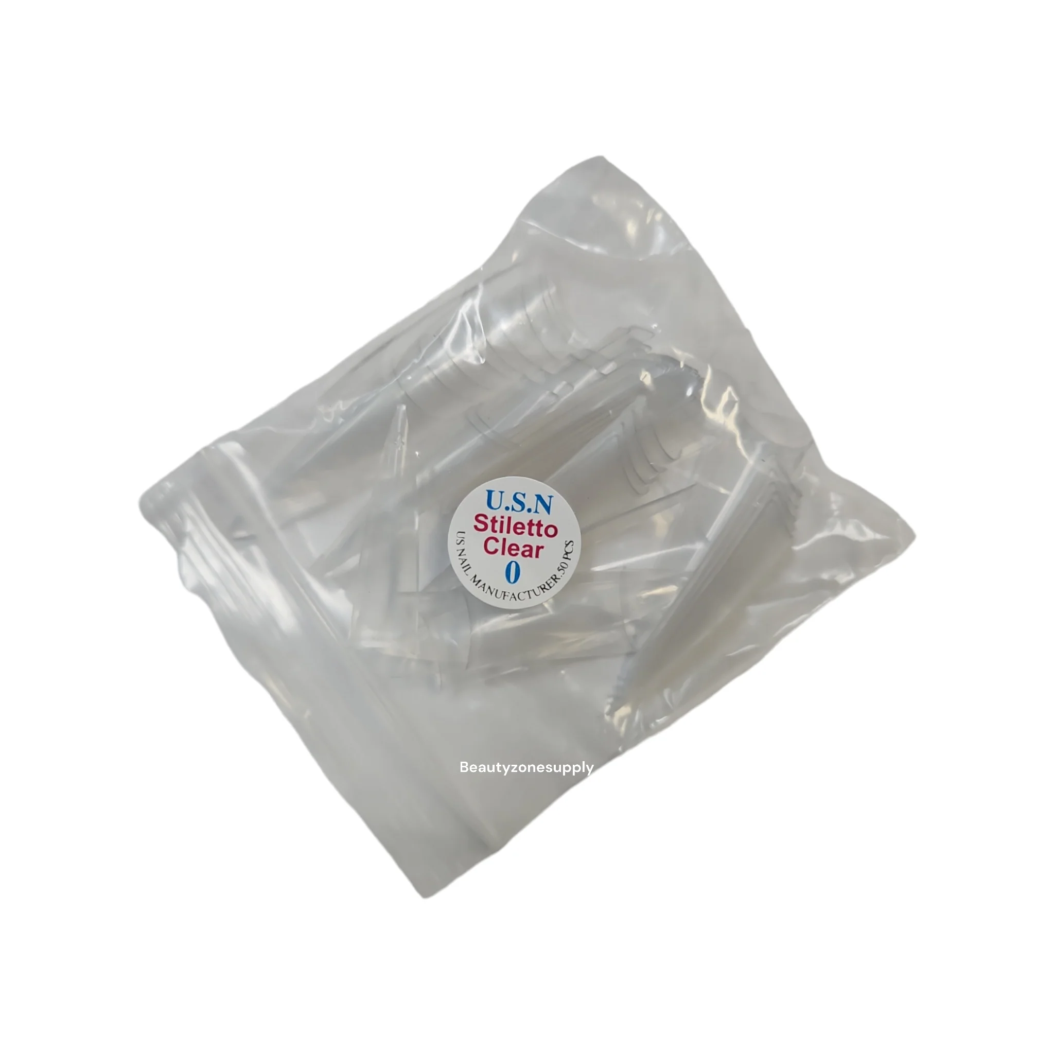 USN Stiletto Clear Nail Tips Refill – 50 Piece Bag - Image 12