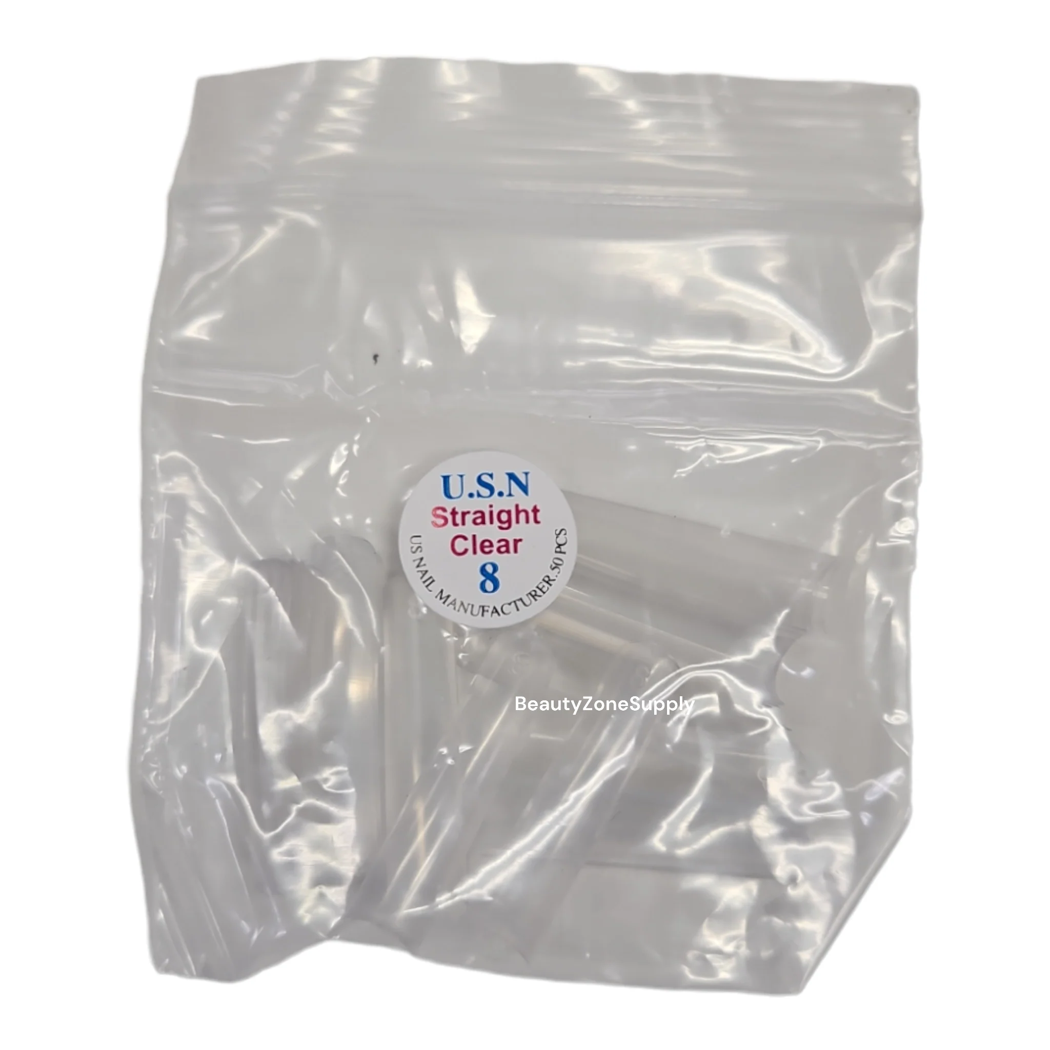USN Straight Clear Nail Tips Refill – 50 Piece Bag - Image 10