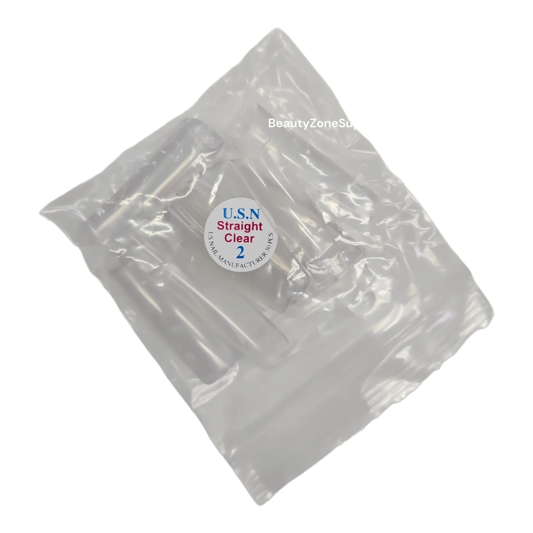 USN Straight Clear Nail Tips Refill – 50 Piece Bag - Image 4
