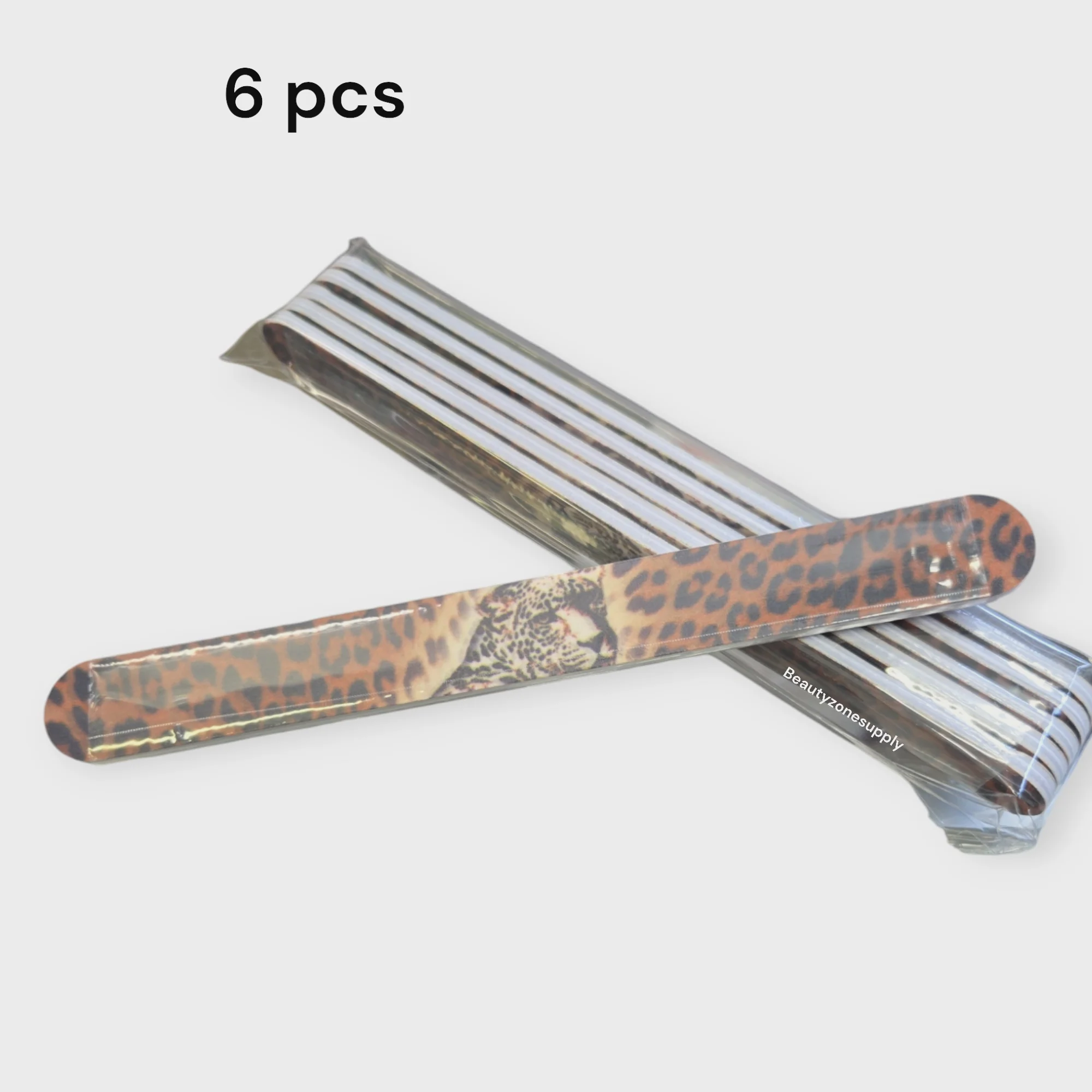 Tropical Shine Leopard Nail File 180/240 Bag 6 pcs #707550 - Image 2