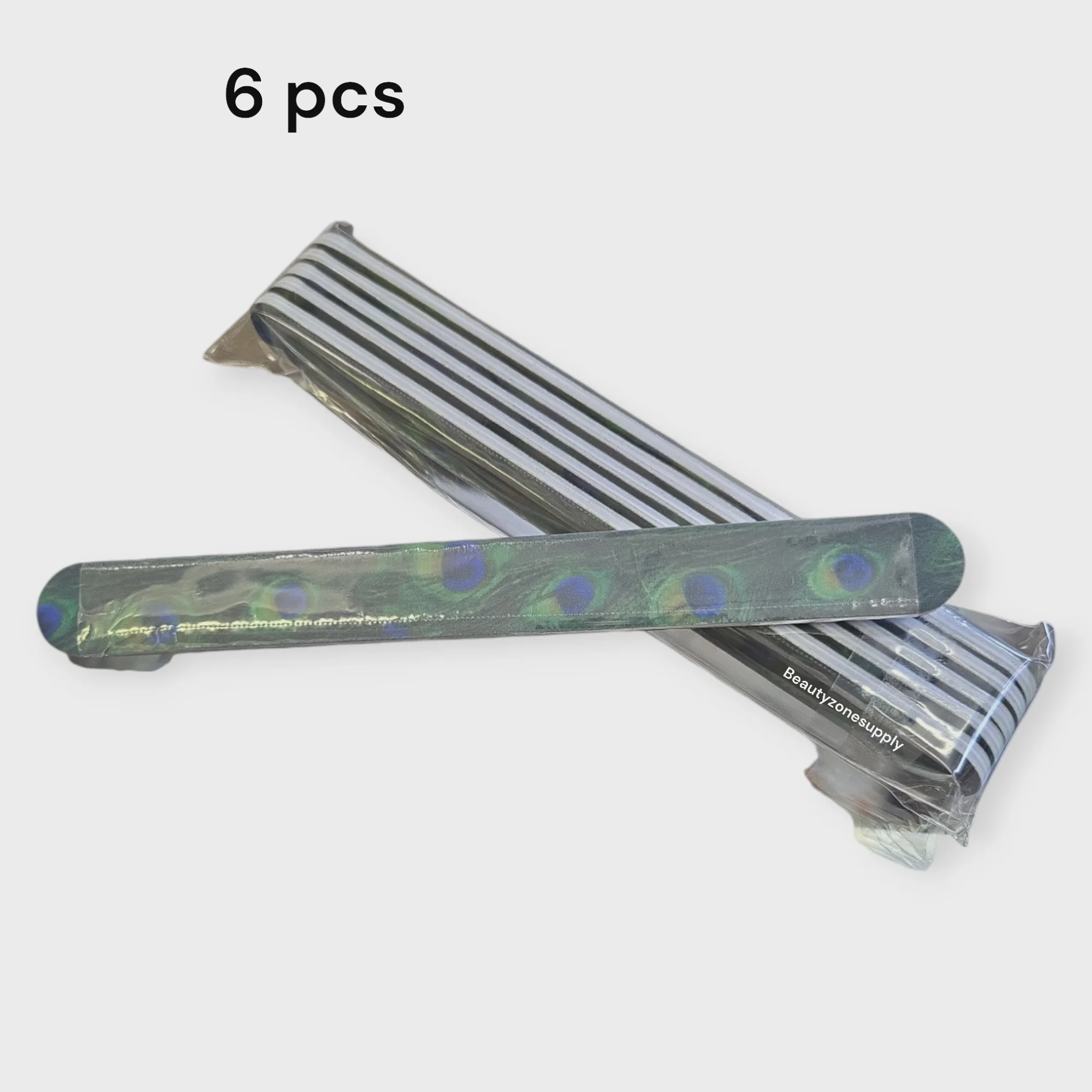 Tropical Shine Peacock Nail File 180/240 Bag 6 pcs #707572 - Image 2