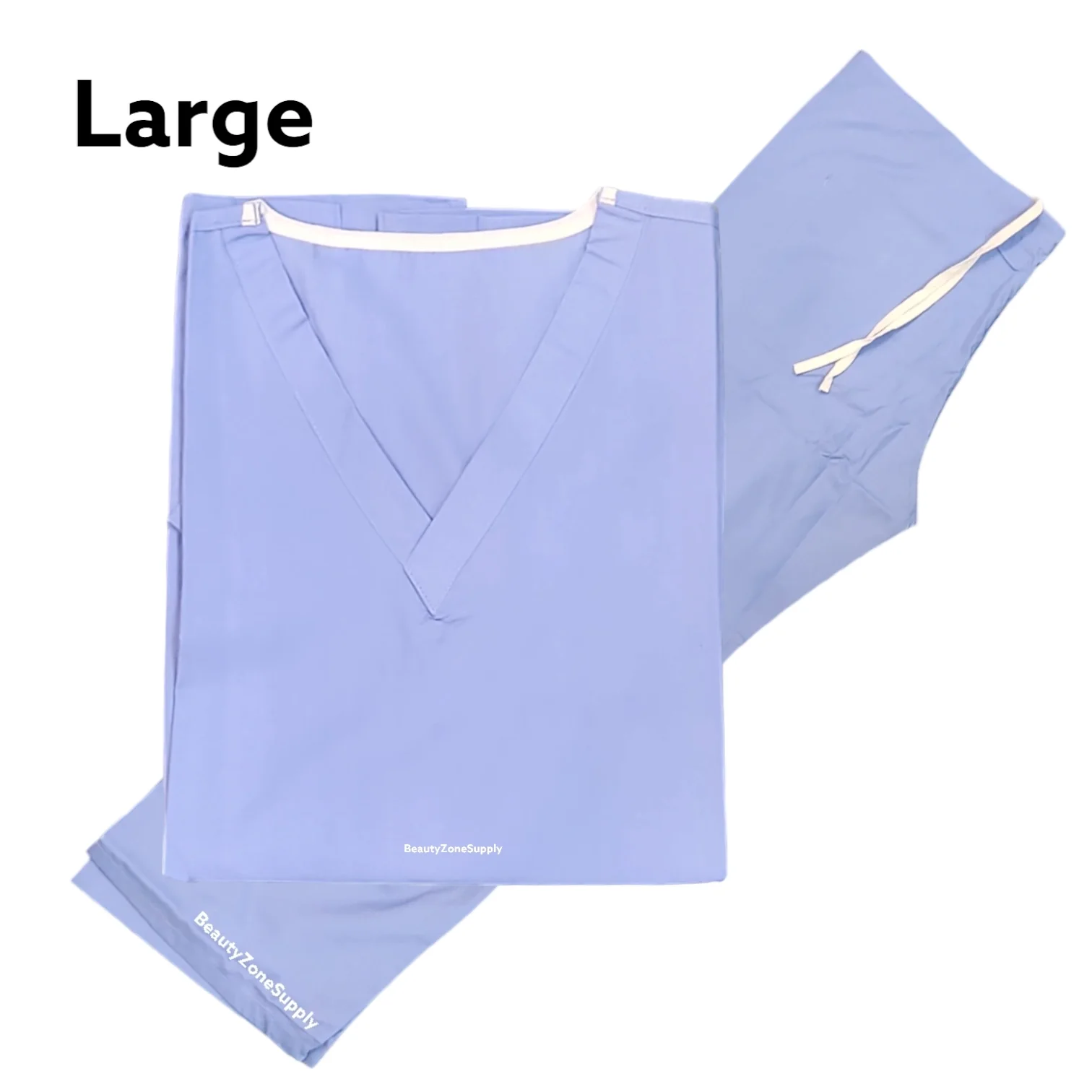 Unisex Blue Scrub Trousers and Shirt - Image 2