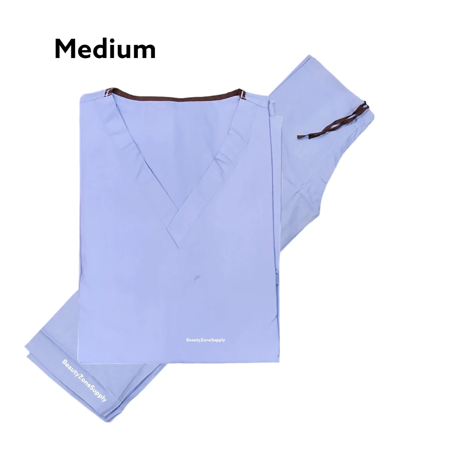 Unisex Blue Scrub Trousers and Shirt - Image 3