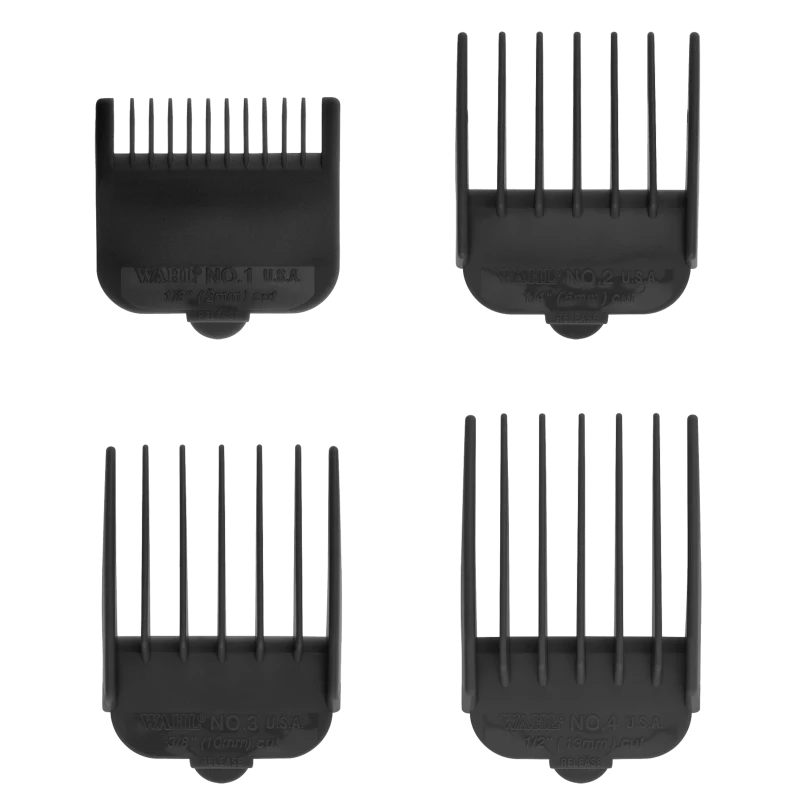 Wahl Blistered 1-4 cutting Guides - Black 03160-100